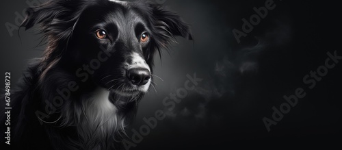Portrait of a dog with black and white markings