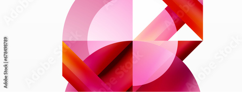 Minimalist background with square-tiled geometric circles, symphony of precise patterns. Interlocking shapes create tranquil yet captivating backdrop, blending modernity and structured elegance