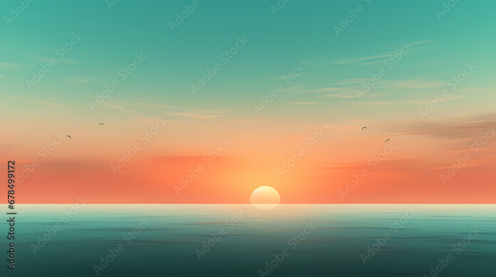 风景、日落抽象海报网页PPT背景