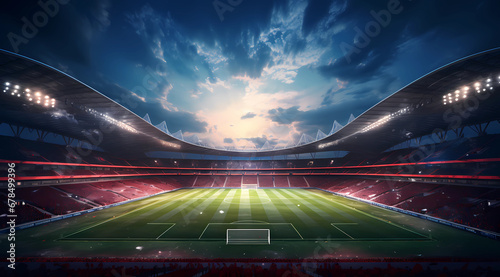 Football stadium 3d rendering