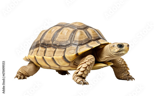 Amazing Tortoise with a Sturdy Shell Isolated on Transparent Background PNG.