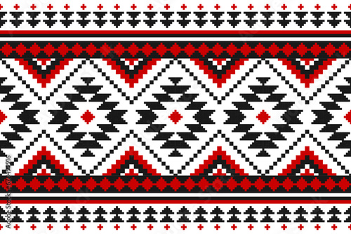 Wallpaper Mural Carpet tribal pattern art. Geometric ethnic seamless pattern traditional. American, Mexican style. Design for background, illustration, fabric, clothing, carpet, rug, textile, batik, embroidery. Torontodigital.ca