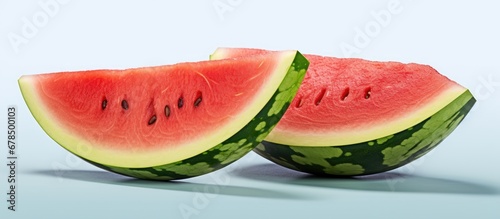 Shadowed watermelon on white backdrop
