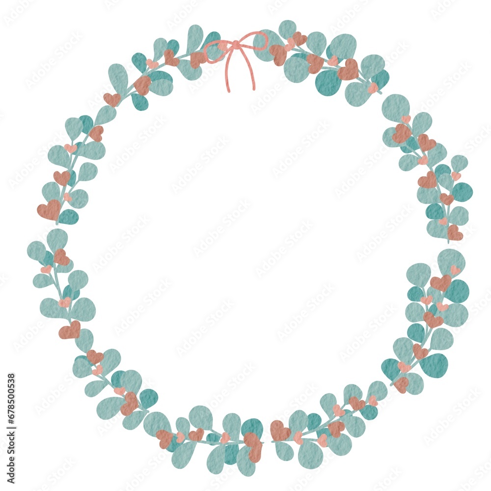 Abstract wild berry plant with bow wreath watercolor illustration for decoration on nature and Christmas holiday event. Abstract wild berry plant with bow wreath watercolor illustration for decoration on nature and Christmas holiday event.