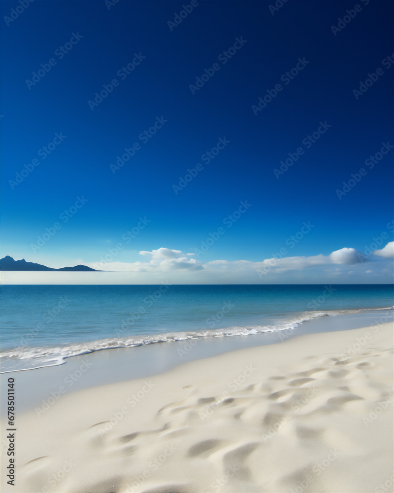 sand beach and blue sky in summer