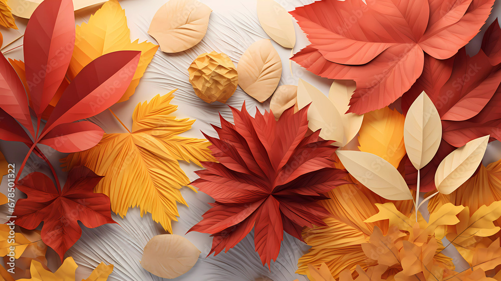 Autumn. Autumn foliage. Banner. Wallpaper. Copy space. Generated AI. Edited in Photoshop.
