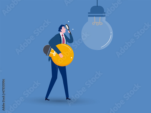 Change to new innovation, transform to new business, solution to disrupt or replace old model with bright technology concept, success businessman leader  change lightbulb idea.