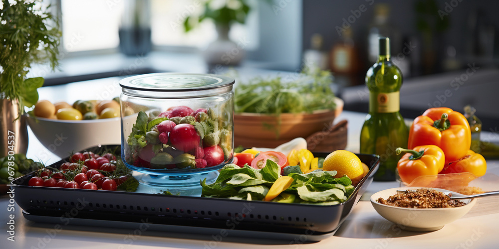 Fresh Kitchen Ingredients on Sunny Counter
