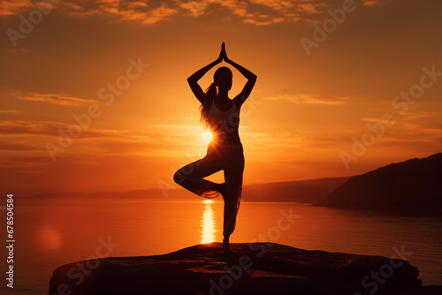 Yoga Silhouette at Sunset