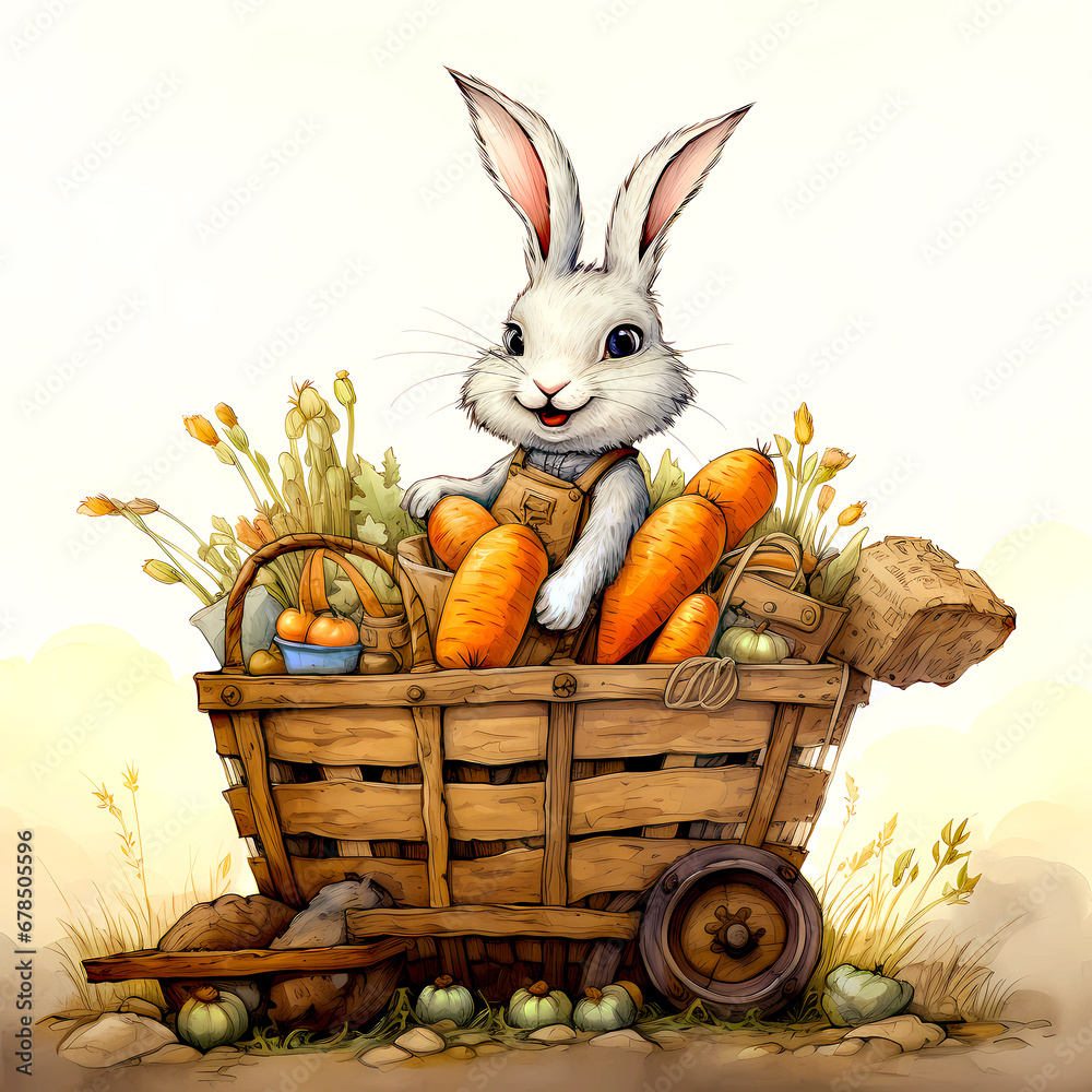 Bunny in a basket