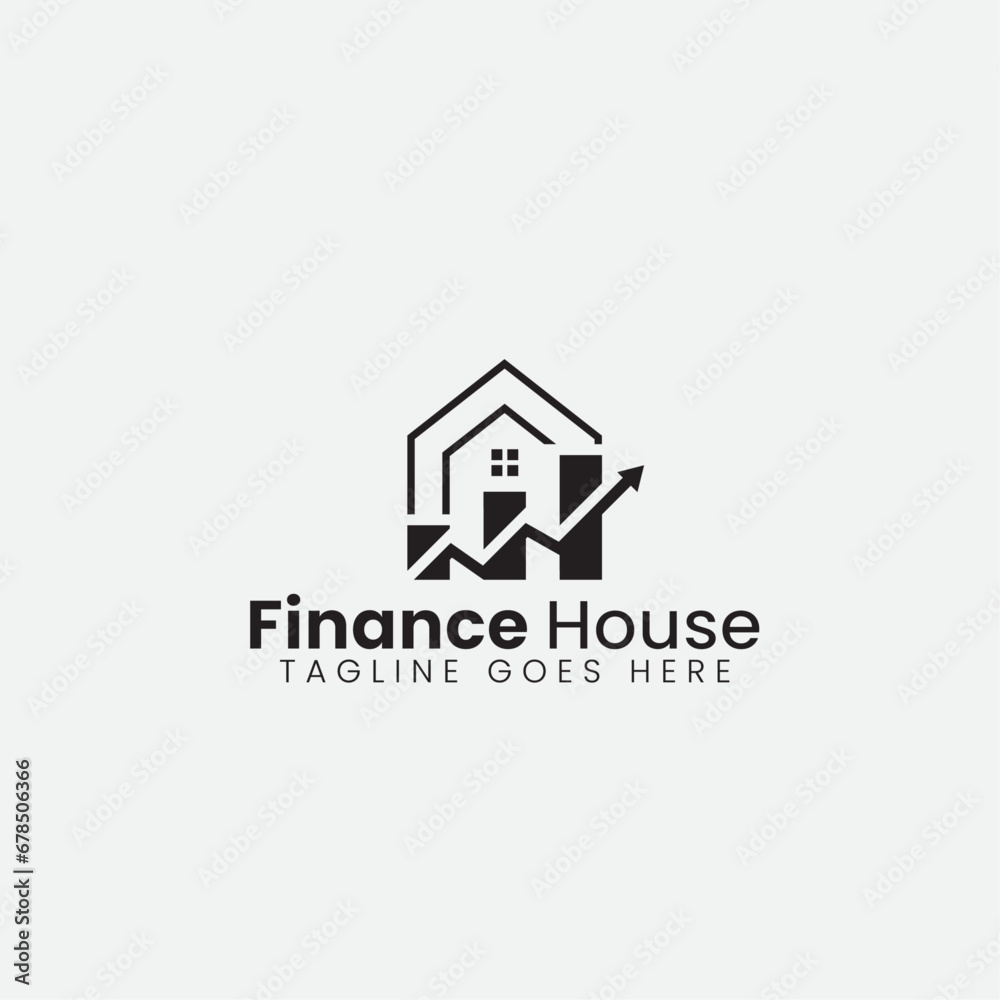 Finance or Financing and House logo logo design icon clean and minimal