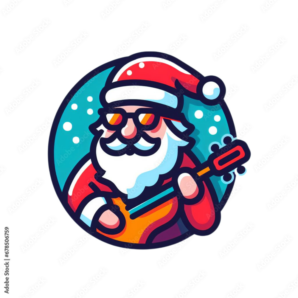 santa claus playing guitae santa claus playing guitae