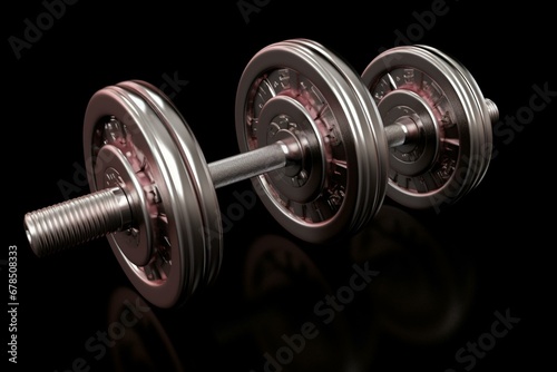 3D render of barbell weights. Generative AI
