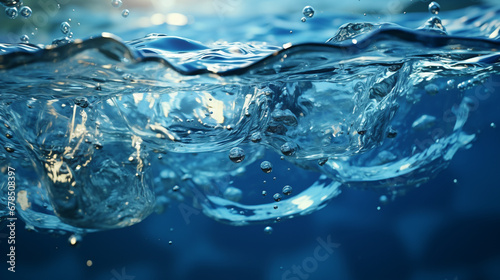 water drops on blue background HD 8K wallpaper Stock Photographic Image 