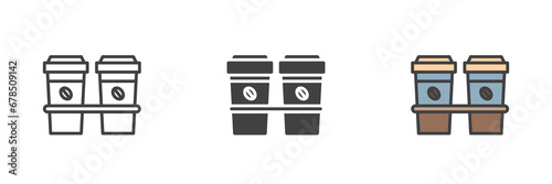 Take away coffee different style icon set