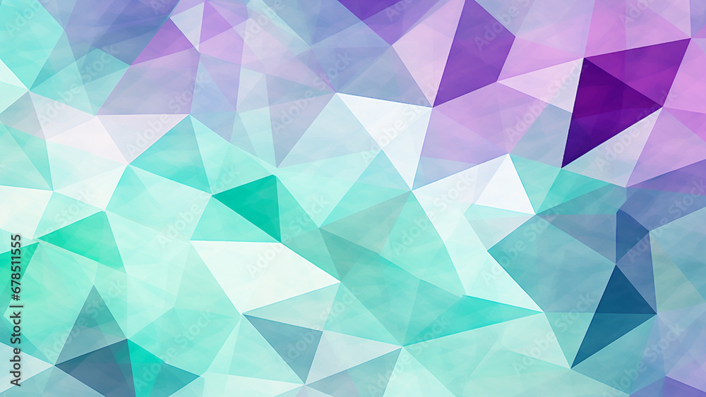 Obraz premium Vibrant Geometric Mosaic Mint Green and Lilac Abstract Pattern