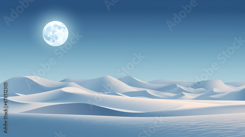 Full moon on white sand dunes poster web page PPT background, digital technology business background © Derby