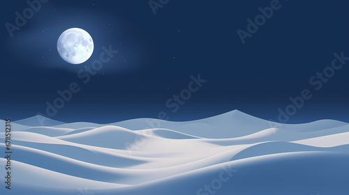 Full moon on white sand dunes poster web page PPT background, digital technology business background