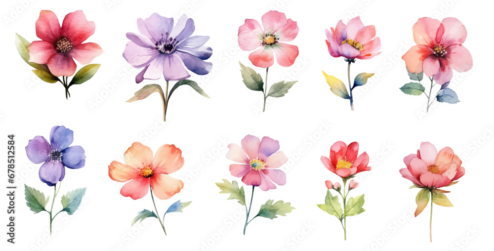 set of flowers with leaf. collection garden flowers, branches. Botanic, leaves for wedding floral design. set of flowers with leaf. collection garden flowers, branches. Botanic, leaves for wedding floral design.