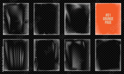 Realistic distressed edge paper texture. Grunge Urban Background. Torn and crumpled pattern for poster or vinyl album cover. 