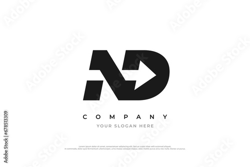 Free Download Initial Letter ND Arrow Logo Design Vector - GFXLoad