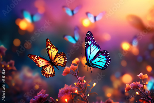 colorful butterflies, AI generated © Frédéric Prochasson