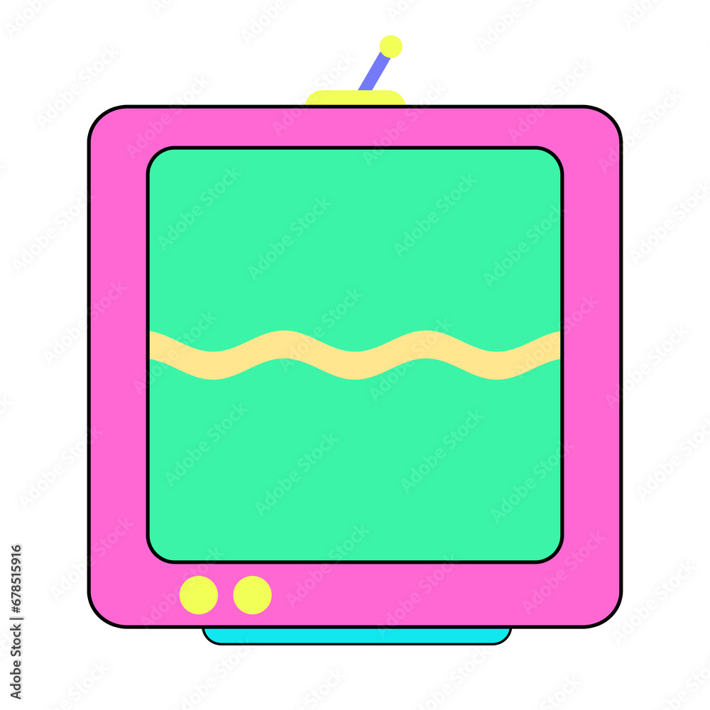 Retro style 80s vintage old TV
