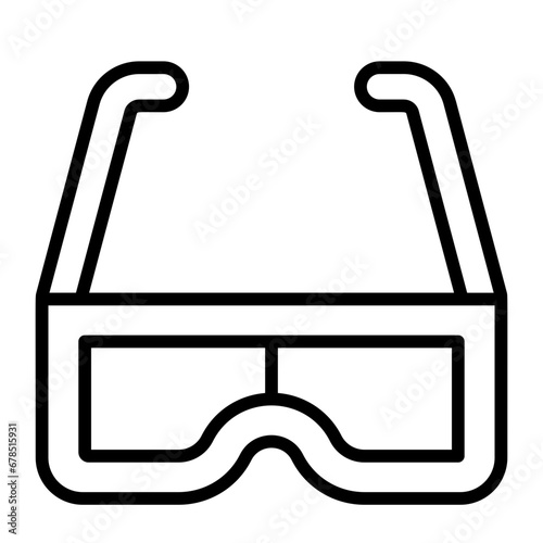 Stereoscopic glasses, 3D eyewear, three dimensional spectacles, 3D viewers, 3D goggles icon and easy to edit.