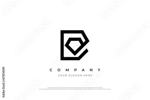 Simple Letter B Diamond Logo Design Vector