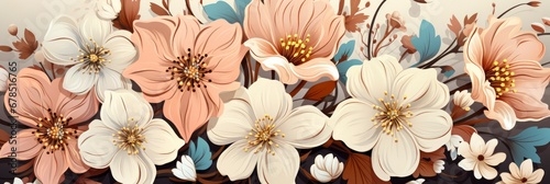 Floral Seamless Pattern Background Gentle Flowers , Banner Image For Website, Background abstract , Desktop Wallpaper