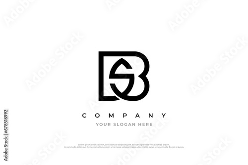 Initial Letter SB Logo or BS Monogram Logo Design Vector