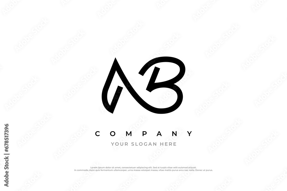 Initial Letter NB Monogram Logo Design Vector