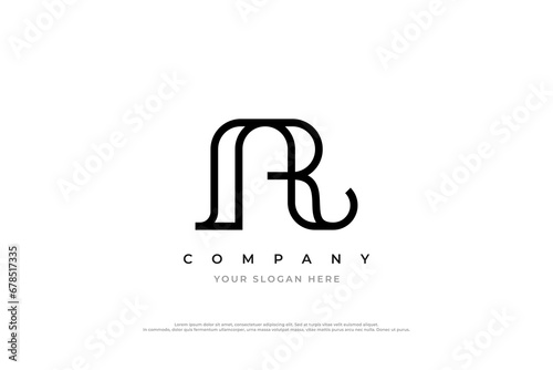 Initial Letter AR or RA Logo Design Vector