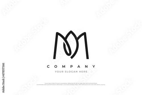 Initial Letter M Leaf Logo Design Vector