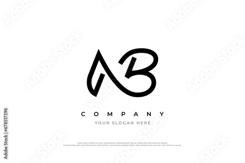 Initial Letter NB Monogram Logo Design Vector photo