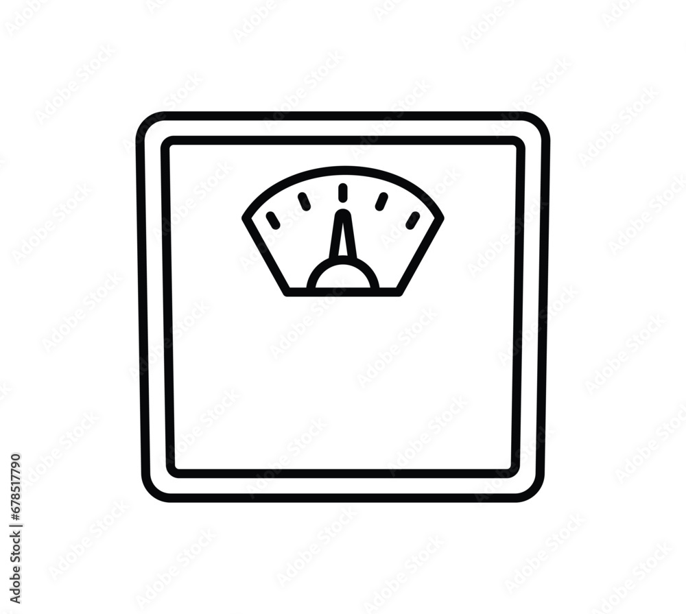 Analog body weight scale icon. Mechanical scale. Outline object isolated on white background. Icon for web. Analog body weight scale icon. Mechanical scale. Outline object isolated on white background. Icon for web.