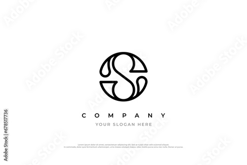 Initial Letter CS or SC Logo Design Vector