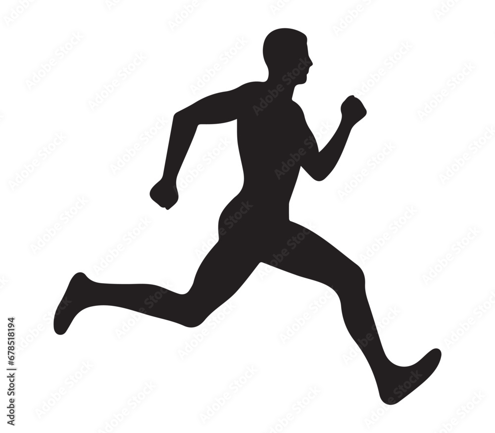 Running person silhouette illustration,eps,editable print ready,runner vector