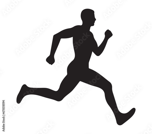 Running person silhouette illustration eps editable print ready runner vector