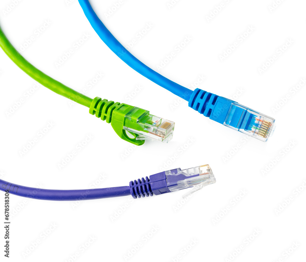 Network cable isolated on white background studio shot Network cable isolated on white background studio shot