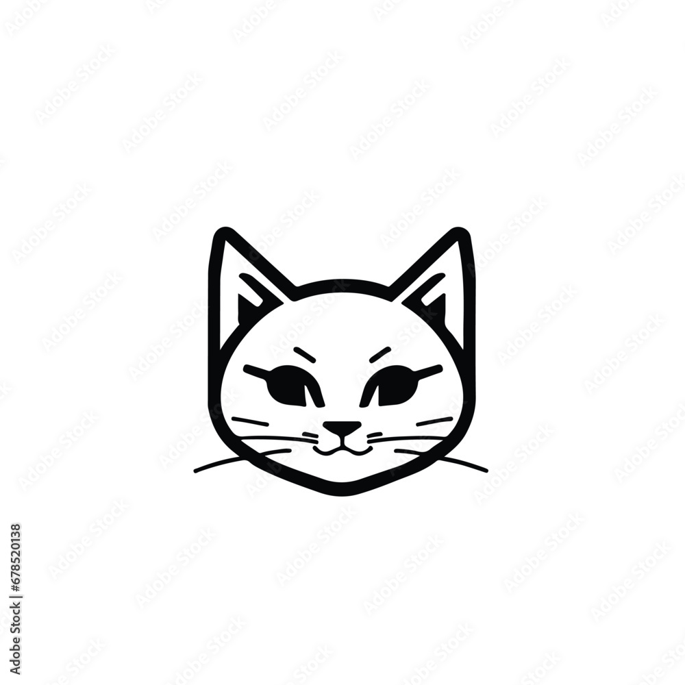 head Icon of cat face. Flat outline style. head Icon of cat face. Flat outline style.
