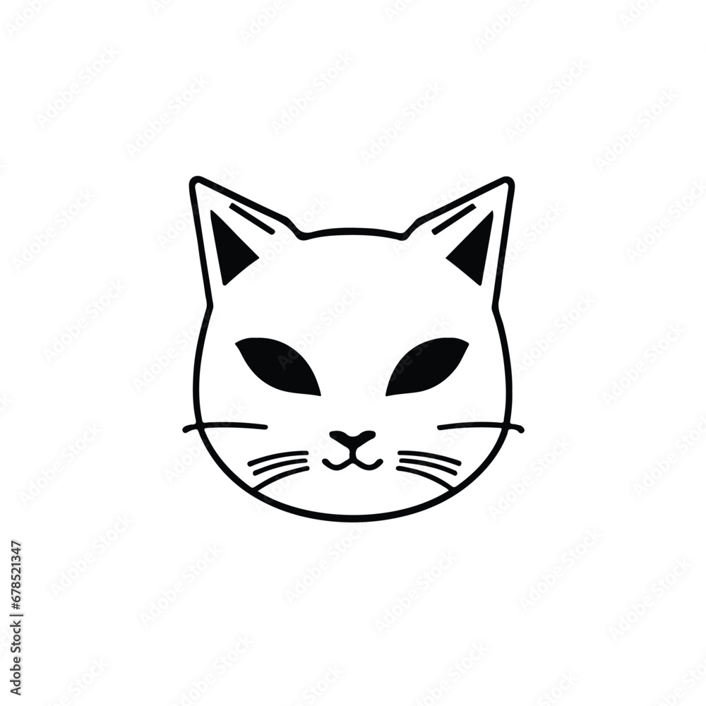 head Icon of cat face. Flat outline style. head Icon of cat face. Flat outline style.