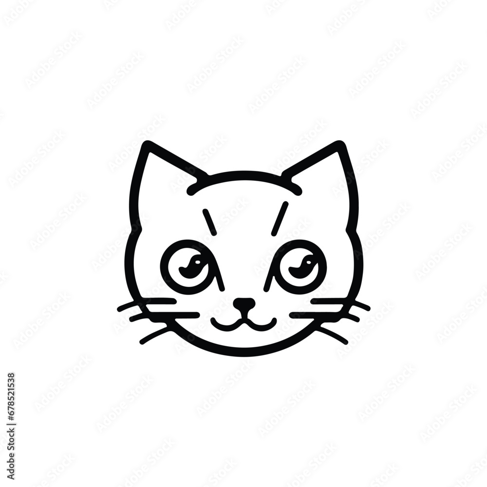 head Icon of cat face. Flat outline style. head Icon of cat face. Flat outline style.
