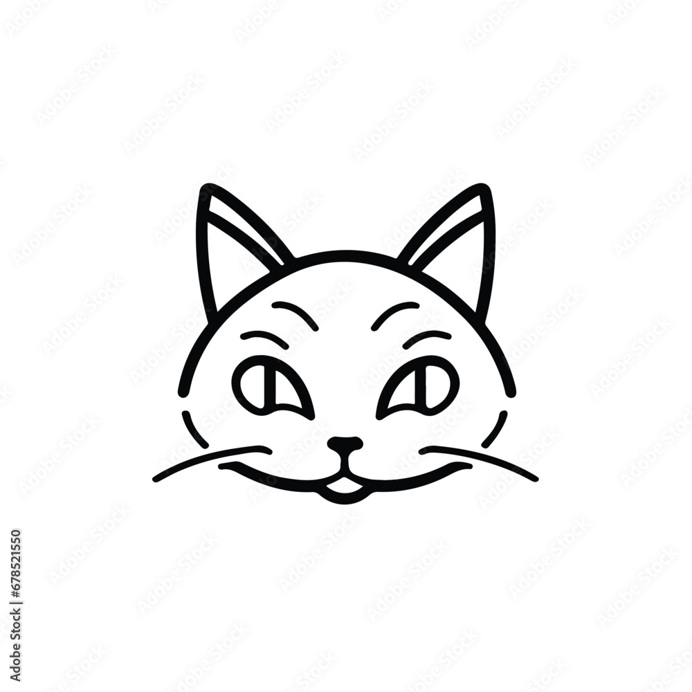 head Icon of cat face. Flat outline style. head Icon of cat face. Flat outline style.