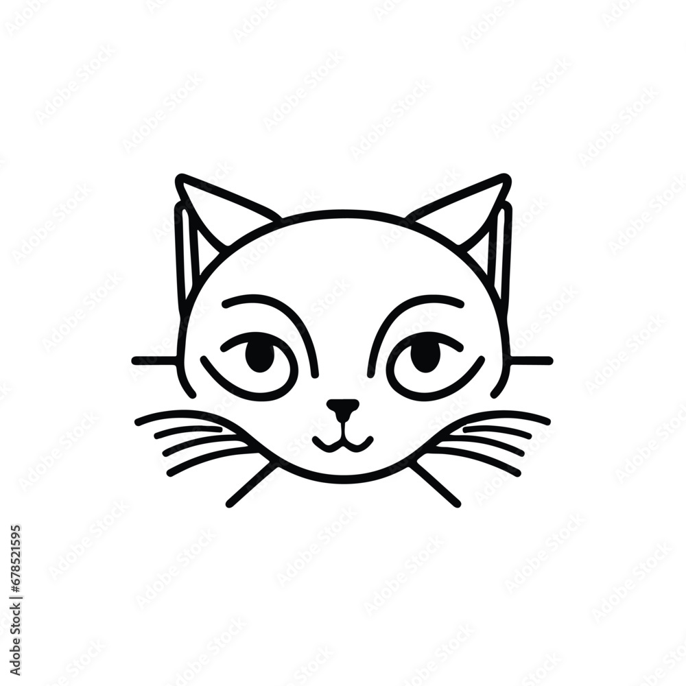 head Icon of cat face. Flat outline style. head Icon of cat face. Flat outline style.