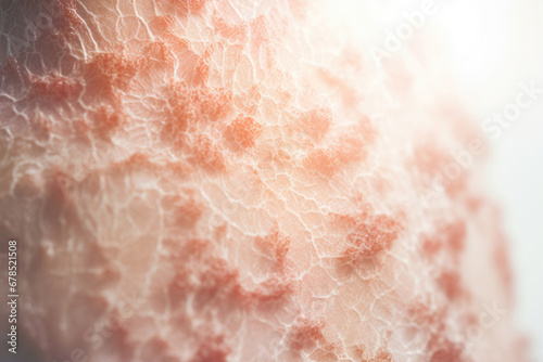 Dermatology Close-Up: Detailed Psoriasis Skin Surface with Red Patches