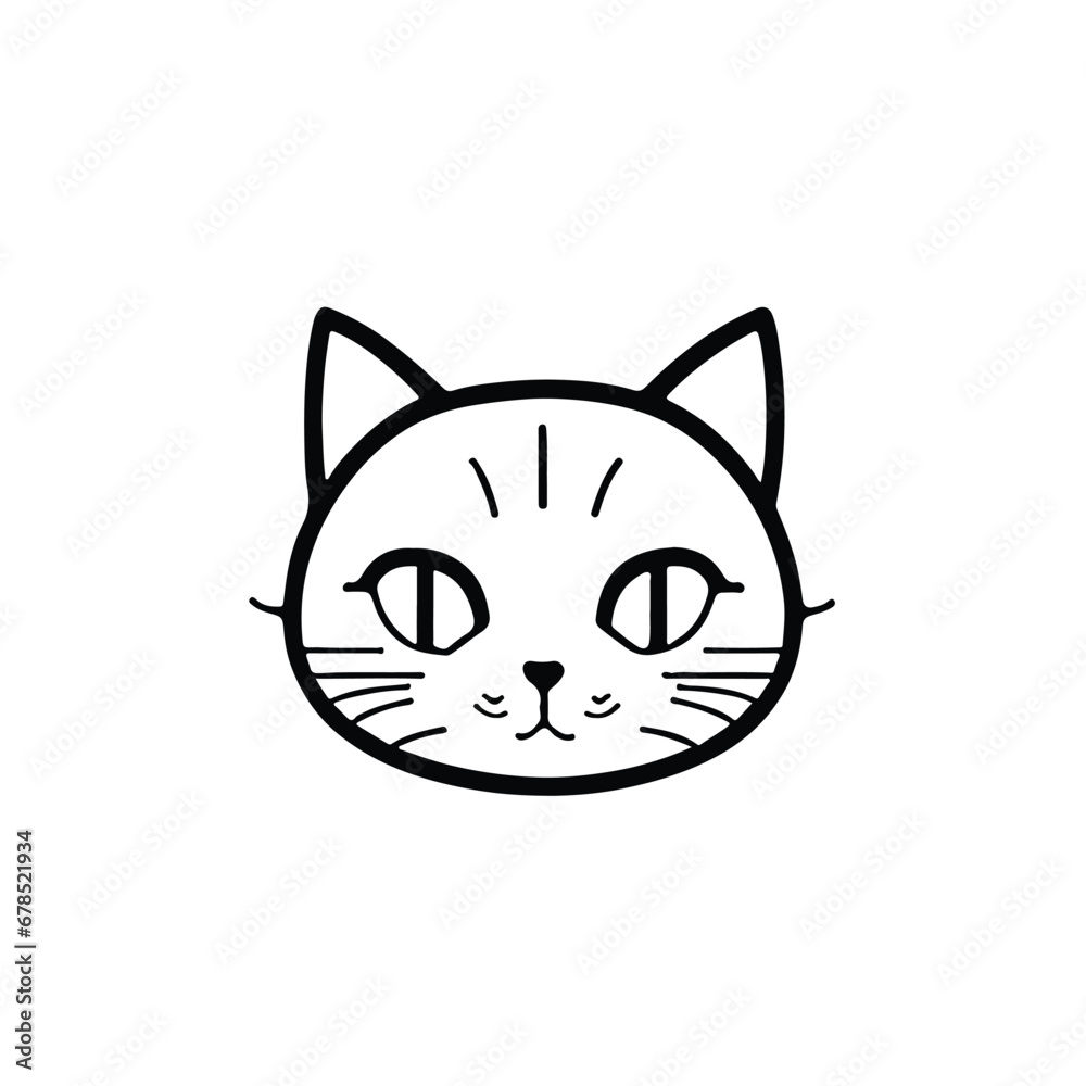 head Icon of cat face. Flat outline style. head Icon of cat face. Flat outline style.