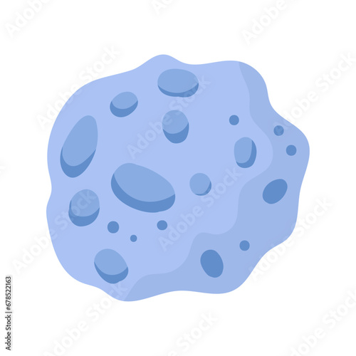 Vector cartoon space meteorite with craters and bumps vector isolated stone