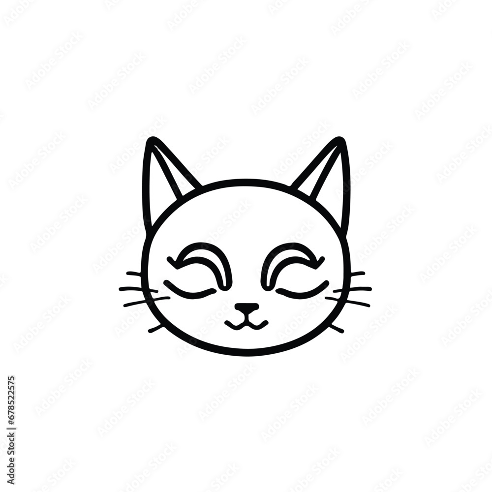 head Icon of cat face. Flat outline style. head Icon of cat face. Flat outline style.