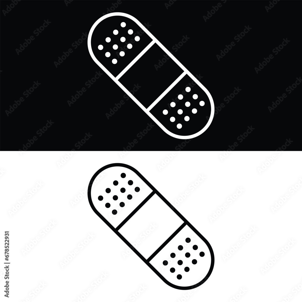 Bandage icon Vector, Black and White Version Design Template Bandage icon Vector, Black and White Version Design Template